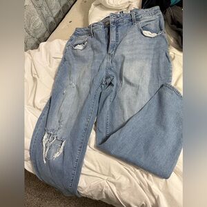 Time and Tru Distressed Light Blue Jeans